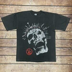 Edgy Hellstar Black Skull Graphic Men's T-Shirt